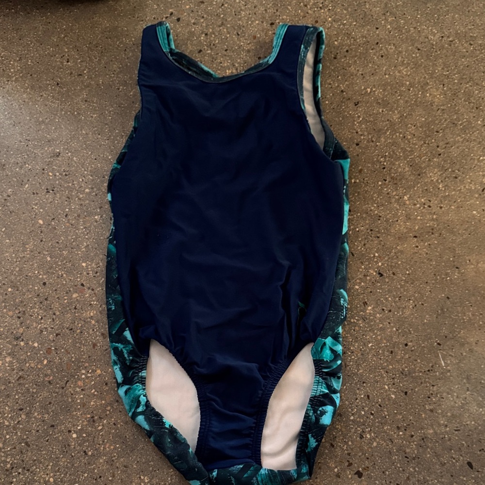 Navy & Green Gymnastics Leotard